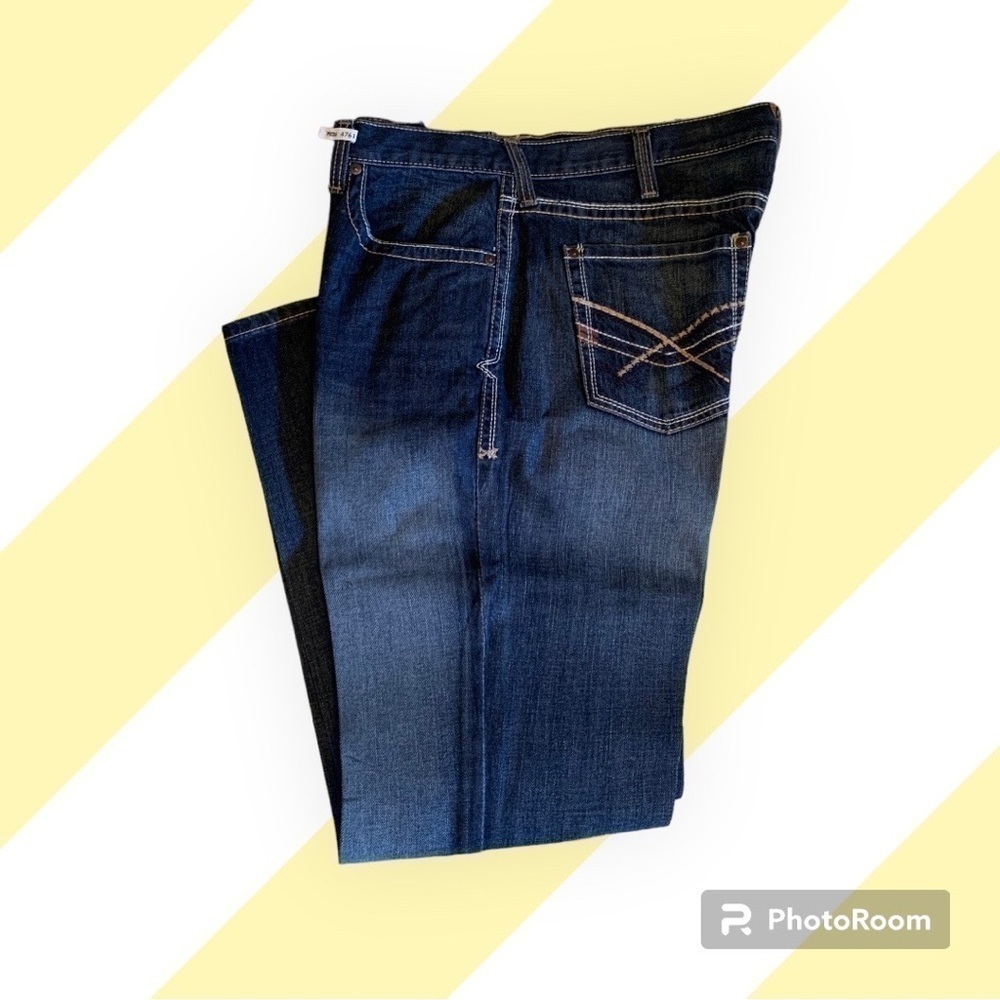Ariat Arrowhead Deadrun Jeans Slim Straight Leg Five-Pockets Dark Wash M 40x32 - Picture 13 of 16